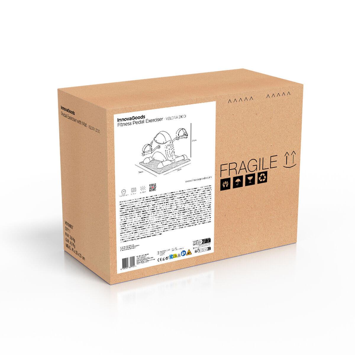 Pedaleador Estático para Piernas y Brazos con Esterilla Velora 2100 InnovaGoods