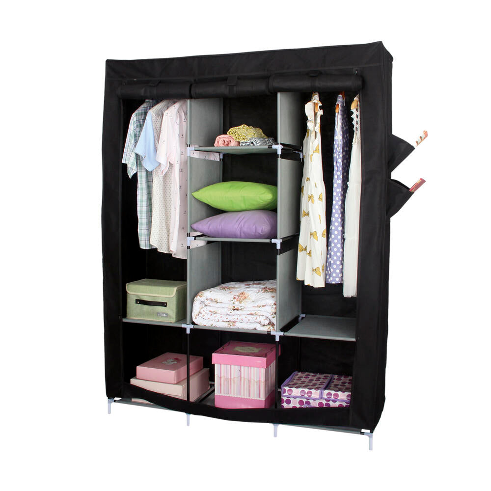 Armario de Tela, Armario Ropero con Cubierta de Tela no Tejida, 45 x 127 x 168 cm