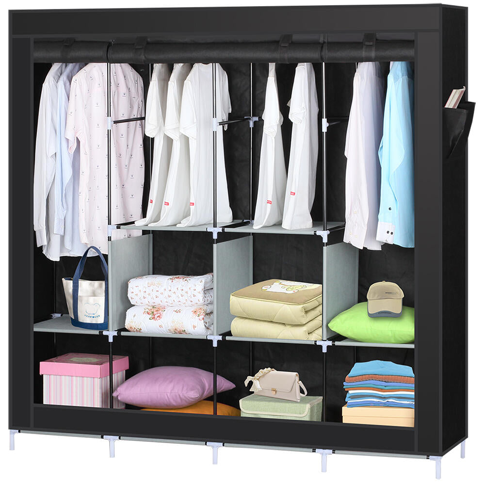 Armario de Tela Armario Ropero con Cubierta de Tela no Tejida 167 X 170 X 45 cm